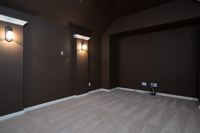 4748 Mcbreyer Pl, Fort Worth, TX 76244 - home theater room featuring light colored carpet and lofted ceiling