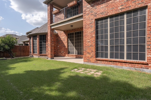 4748 Mcbreyer Pl, Fort Worth, TX 76244 - property entrance with brick siding, a balcony, and a patio area
