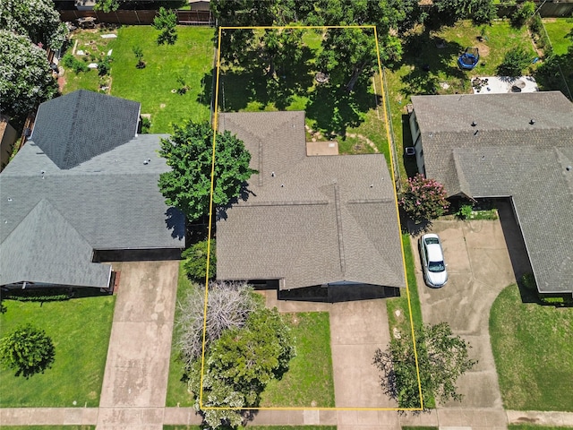 1914 Normandy Dr, Irving, TX 75060 - view from above of property featuring property parcel outlined