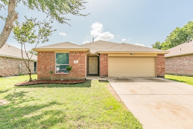 1102 David Dr, Euless, TX 76040 - ranch-style home featuring a garage, brick siding, driveway, and a front yard