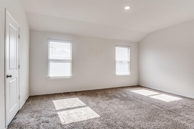 1653 Seadrift Dr, Forney, TX 75126 - empty room with carpet floors, vaulted ceiling, and recessed lighting