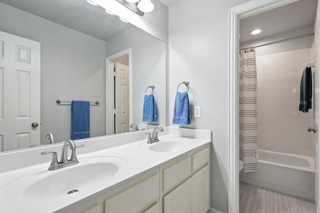 8161 Watson Rd, Lantana, TX 76226 - full bathroom featuring double vanity and shower / tub combo