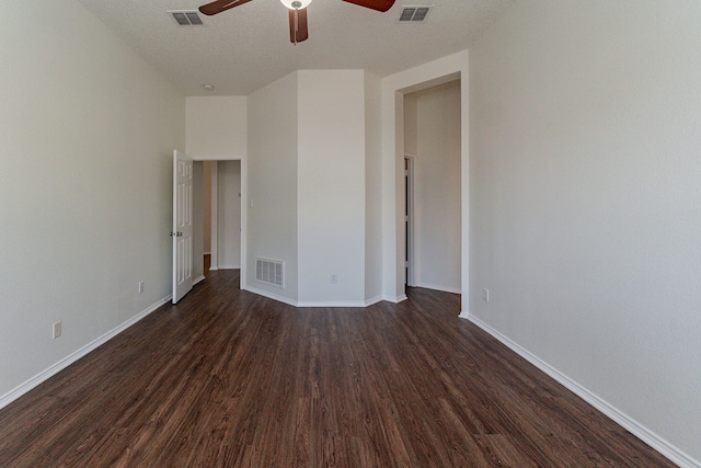 6736 Braeview Dr, Fort Worth, TX 76137 - unfurnished bedroom with dark wood-style floors and ceiling fan