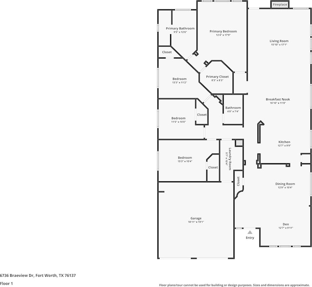 6736 Braeview Dr, Fort Worth, TX 76137 - view of home floor plan