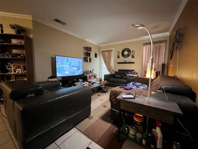 18333 Roehampton Dr Unit 513, Dallas, TX 75252 - living area featuring tile patterned floors and crown molding