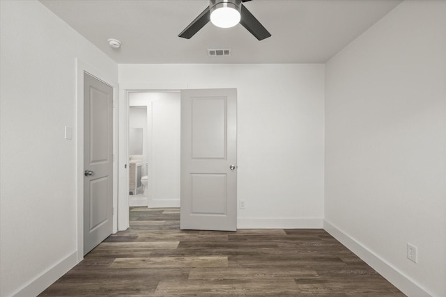 4807 Bedford Dr, Mesquite, TX 75150 - unfurnished bedroom with dark wood-type flooring and a ceiling fan