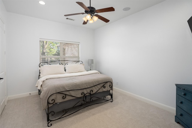 1861 Sand Creek Dr, Prosper, TX 75078 - carpeted bedroom with ceiling fan and recessed lighting