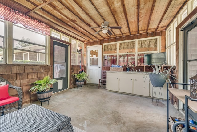 1102 Griffith Ave, Terrell, TX 75160 - sunroom with a ceiling fan