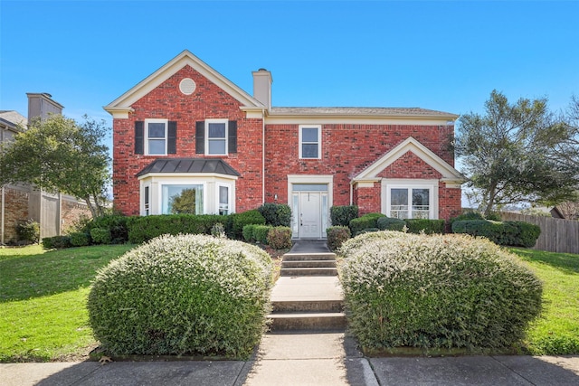 1512 La Paz Dr, Plano, TX 75074 - view of front facade with brick siding and a chimney