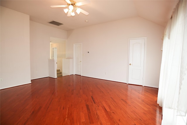 2325 Denham Dr, Arlington, TX 76001 - spare room with ceiling fan, wood finished floors, and lofted ceiling