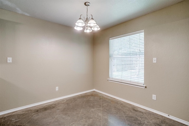 1414 Cheyenne Trl, Granbury, TX 76048 - tiled empty room with a chandelier and baseboards