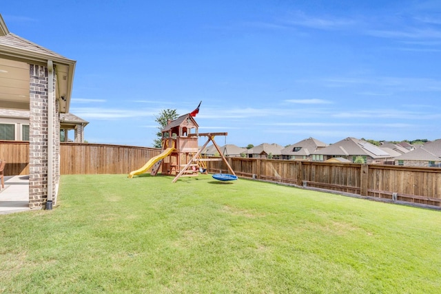 1415 Misty Pasture Way, Mansfield, TX 76063 - fenced backyard with a playground and a residential view