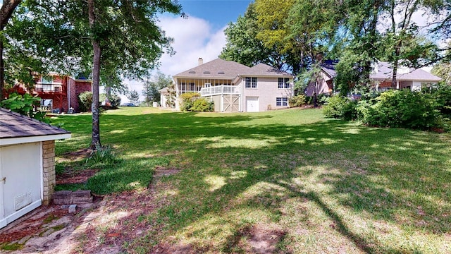 22770 Diamond Bay Dr, Frankston, TX 75763 - view of green lawn with a wooden deck