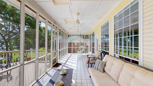 22770 Diamond Bay Dr, Frankston, TX 75763 - sunroom / solarium featuring plenty of natural light and a ceiling fan