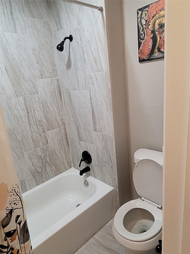 3309 Graybar Dr, Garland, TX 75040 - full bathroom featuring shower / tub combo with curtain and toilet