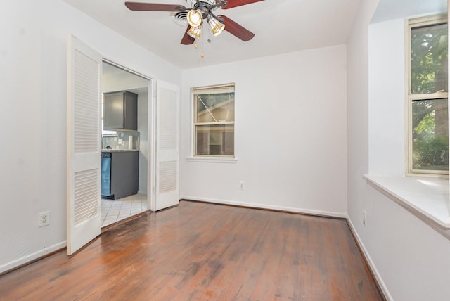 507 Vernet St, Richardson, TX 75080 - empty room featuring ceiling fan and wood finished floors