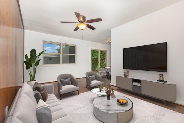 507 Vernet St, Richardson, TX 75080 - living area with light wood-style floors and a ceiling fan