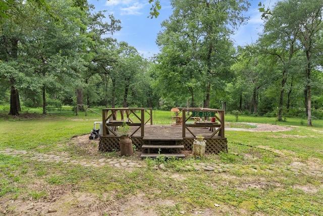 3121 SE County Road 2135, Corsicana, TX 75109 - view of grassy yard featuring a wooden deck