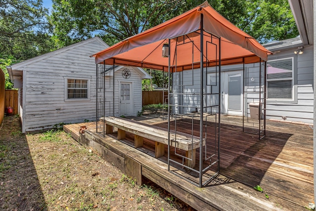 11502 Rupley Ln, Dallas, TX 75218 - deck featuring a gazebo and an outdoor structure