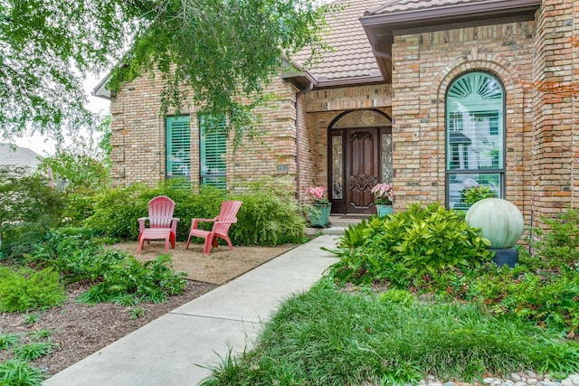 1600 Crockett Cir, Irving, TX 75038 - entrance to property with brick siding and a tile roof