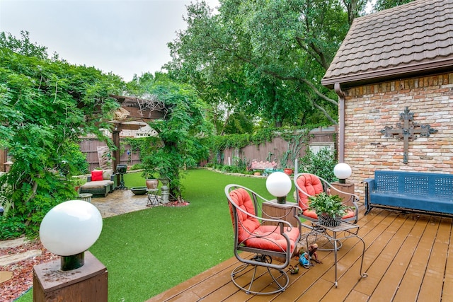 1600 Crockett Cir, Irving, TX 75038 - wooden terrace featuring a fenced backyard