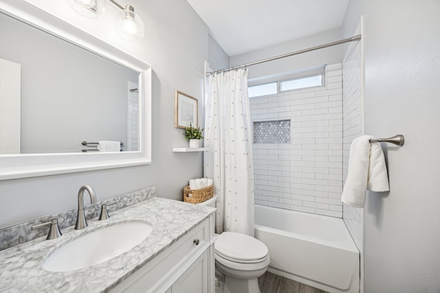 3805 Blaylock Pl, Plano, TX 75025 - full bathroom with vanity, shower / bath combo with shower curtain, and wood finished floors