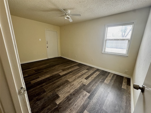 7804 Daniel Dr, North Richland Hills, TX 76182 - empty room with wood finished floors, a textured ceiling, and a ceiling fan