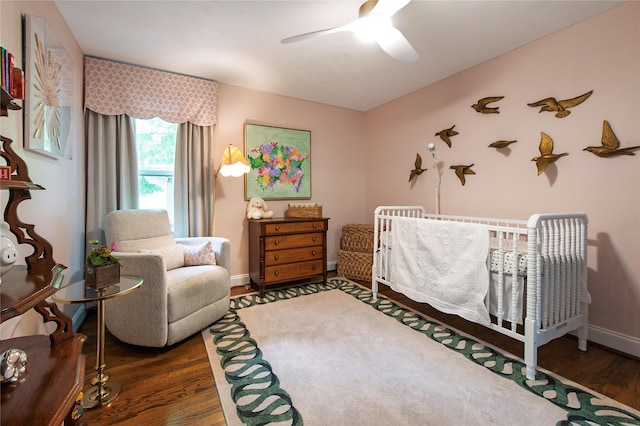 8803 Westglen Dr, Dallas, TX 75228 - bedroom with wood finished floors and ceiling fan