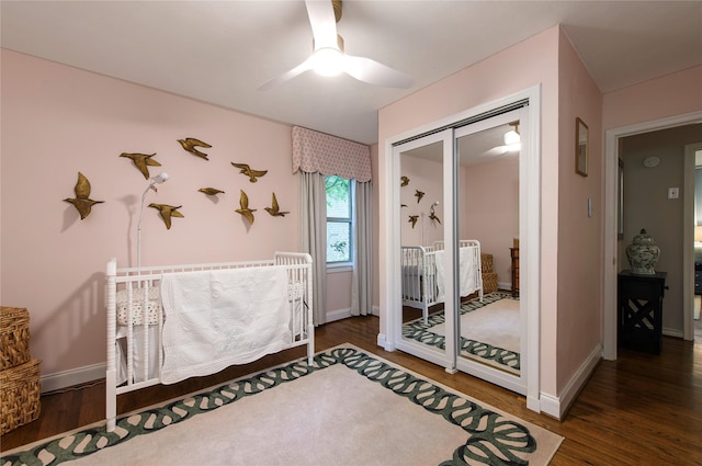 8803 Westglen Dr, Dallas, TX 75228 - bedroom featuring wood finished floors and a ceiling fan