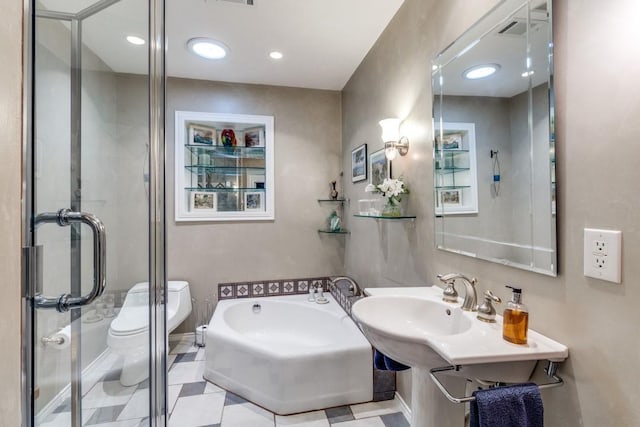5715 Northaven Rd, Dallas, TX 75230 - bathroom with a garden tub and a stall shower