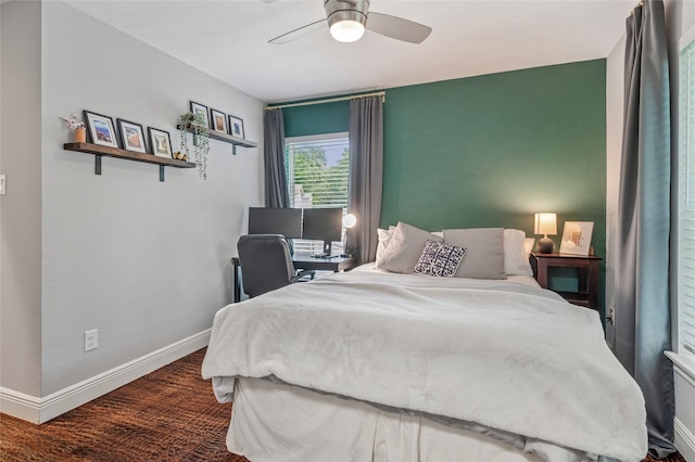 2711 El Tivoli Dr, Dallas, TX 75211 - bedroom featuring baseboards and ceiling fan