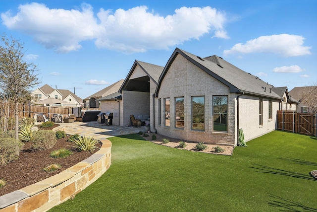 204 Big Sky Cir, Northlake, TX 76226 - back of house featuring a patio, a fenced backyard, and brick siding