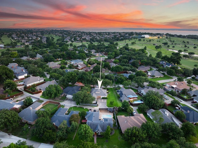 1450 Meandering Way, Rockwall, TX 75087 - aerial view at dusk of a residential view