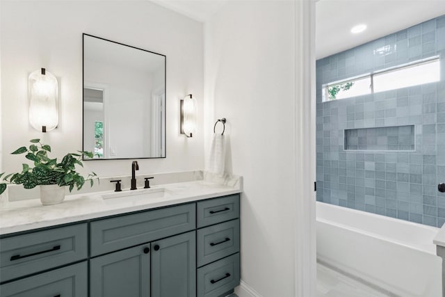 1100 Longworth Dr, Plano, TX 75075 - full bathroom featuring vanity and shower / washtub combination