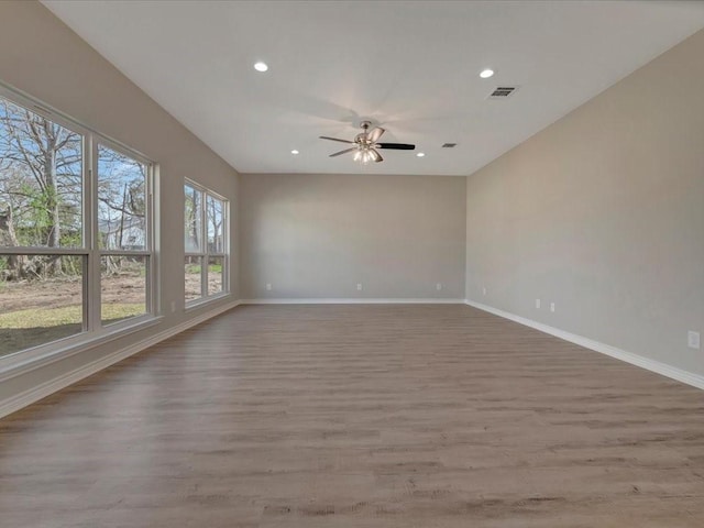 106 Saddle Brook Dr, Lufkin, TX 75904 - spare room with light wood-type flooring, ceiling fan, and recessed lighting