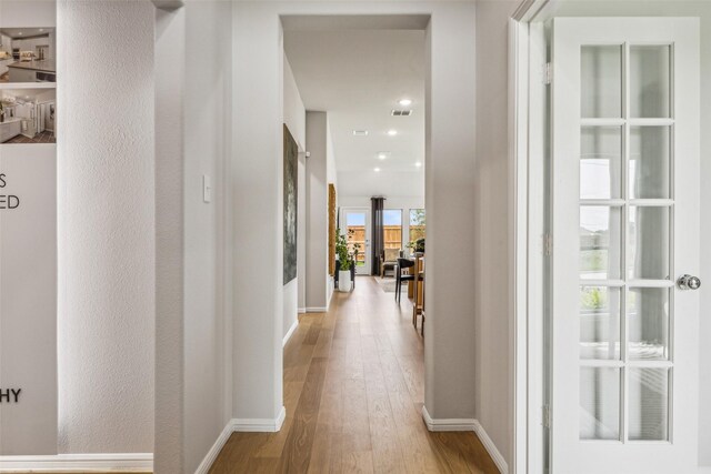 259 Bright Alcove Ct, Lavon, TX 75166 - corridor featuring light wood-type flooring and recessed lighting