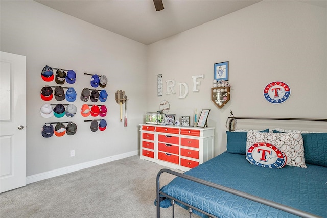 404 Bluffside Trl, Benbrook, TX 76126 - carpeted bedroom featuring baseboards and a ceiling fan