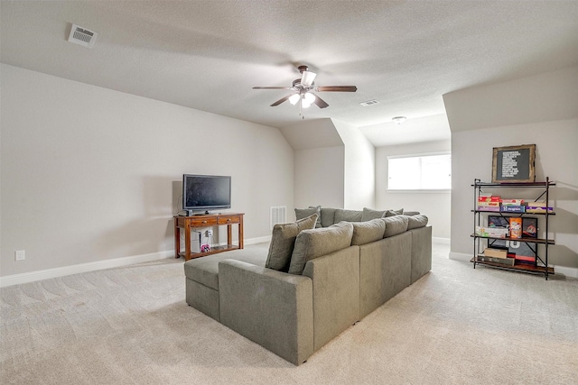 404 Bluffside Trl, Benbrook, TX 76126 - living room featuring light carpet and a ceiling fan