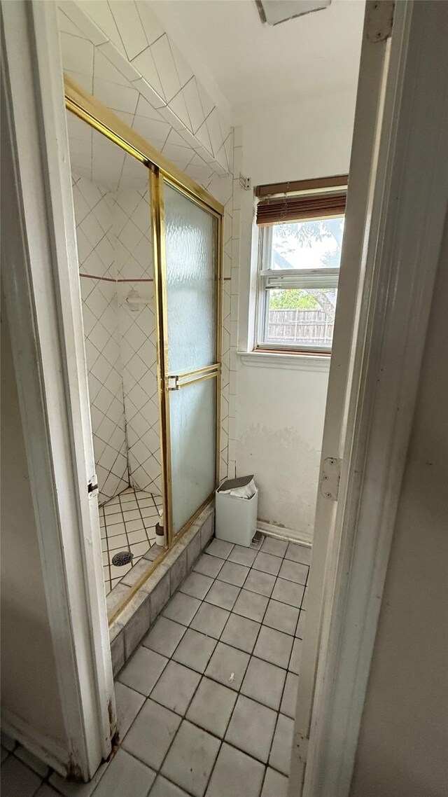 1705 Morningstar Trl, Richardson, TX 75081 - bathroom with a shower stall and tile patterned flooring