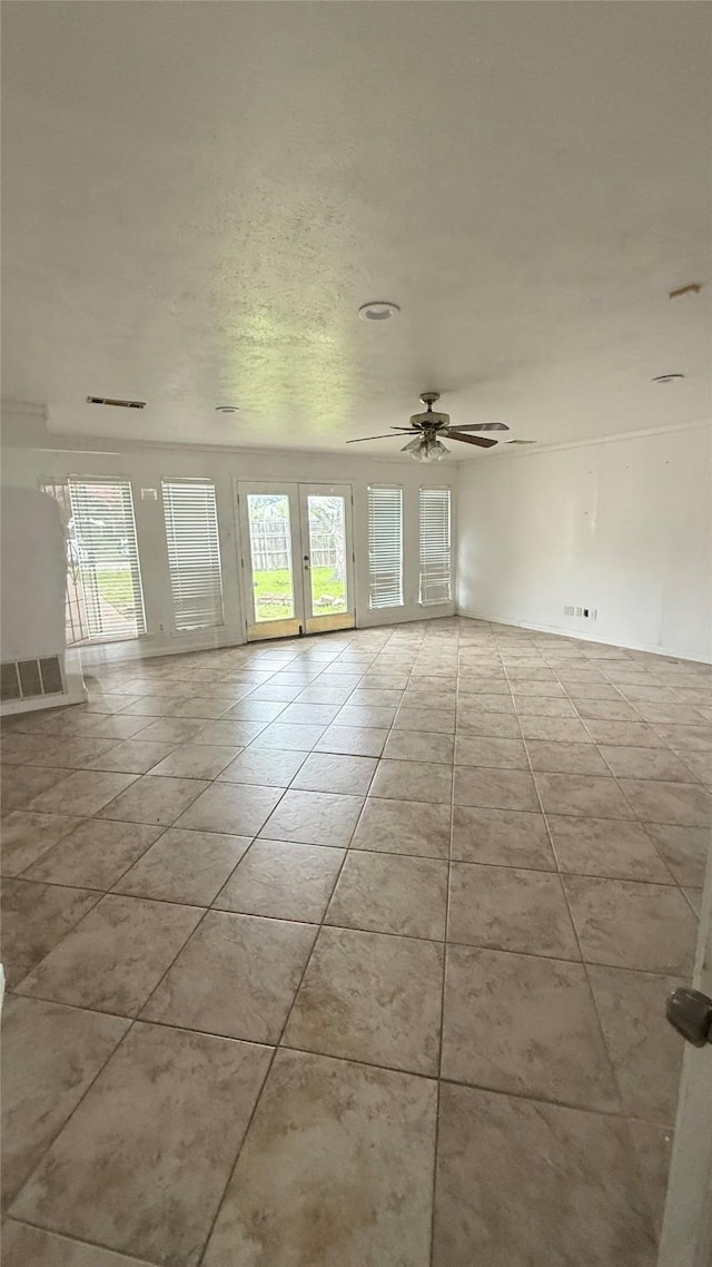 1705 Morningstar Trl, Richardson, TX 75081 - tiled spare room featuring plenty of natural light and a ceiling fan