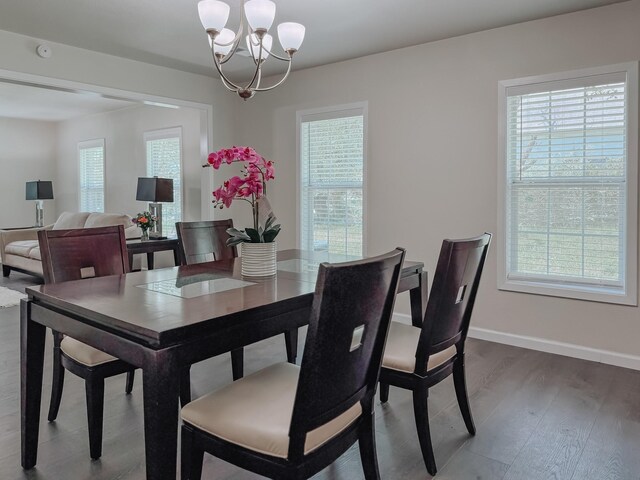 1605 N Beaton St, Corsicana, TX 75110 - dining area featuring a chandelier and wood finished floors