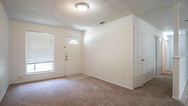 217 Wintercrest Rd, Burleson, TX 76028 - foyer with carpet floors, a textured ceiling, and plenty of natural light