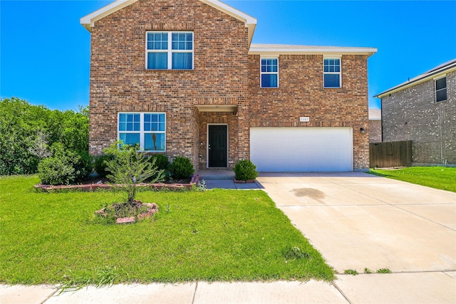 5305 Shady Springs Trl, Fort Worth, TX 76179 - traditional-style house featuring brick siding, a garage, and a front yard