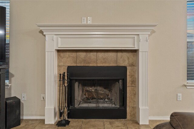 6625 Vista View Dr, Woodway, TX 76712 - detailed view of a tile fireplace and baseboards