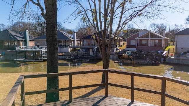 111 Hickory Creek Cir, Gun Barrel City, TX 75156 - dock area with a residential view and a deck with water view