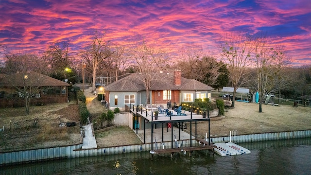 111 Hickory Creek Cir, Gun Barrel City, TX 75156 - dock with a water view and boat lift