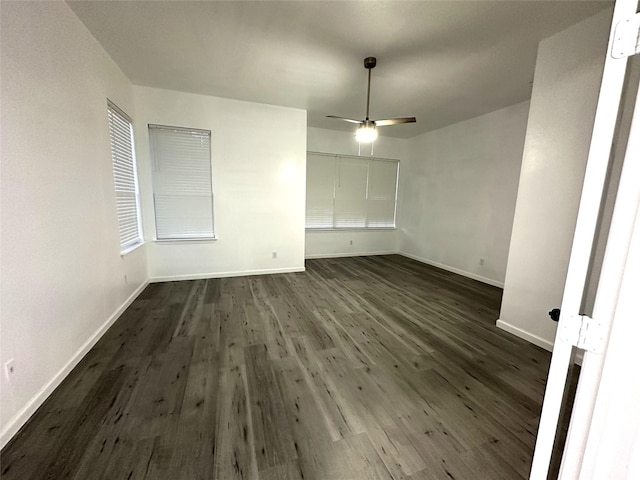 4201 Iron Ln, Mansfield, TX 76063 - spare room featuring dark wood-type flooring and ceiling fan