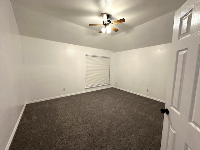 4201 Iron Ln, Mansfield, TX 76063 - additional living space with ceiling fan, dark carpet, and lofted ceiling