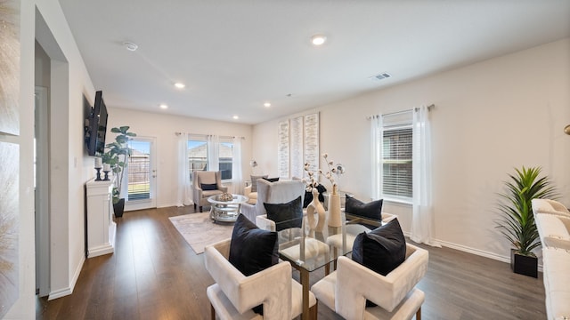 2026 Ocelot St, Crandall, TX 75114 - living room with dark wood-style floors and recessed lighting