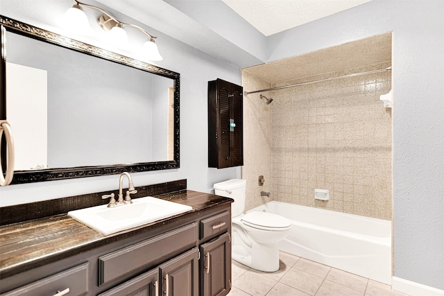 4005 Azalea Ln, Garland, TX 75043 - bathroom with shower / bath combination, tile patterned floors, and vanity